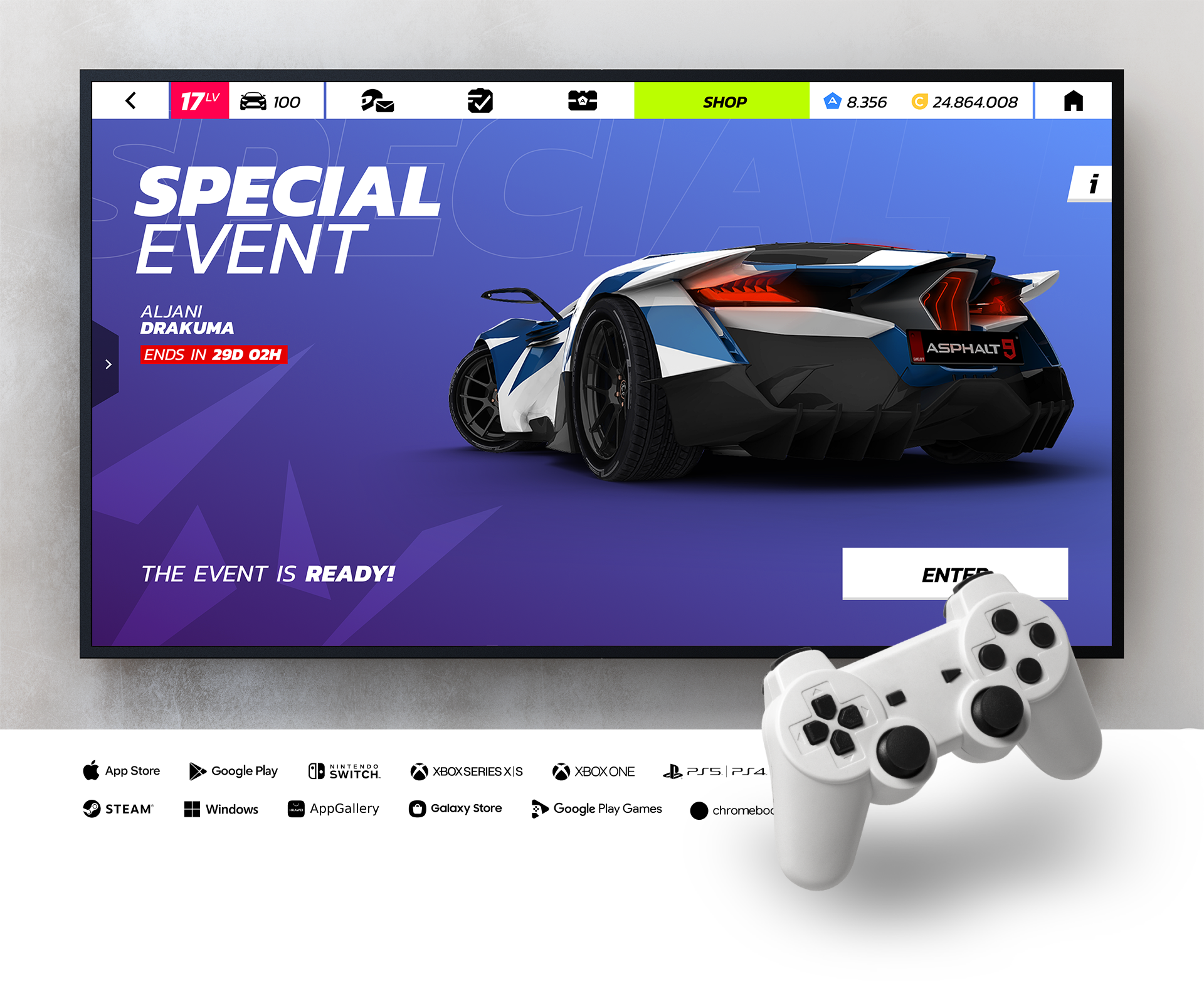 Asphalt Unite Console screens 1 2