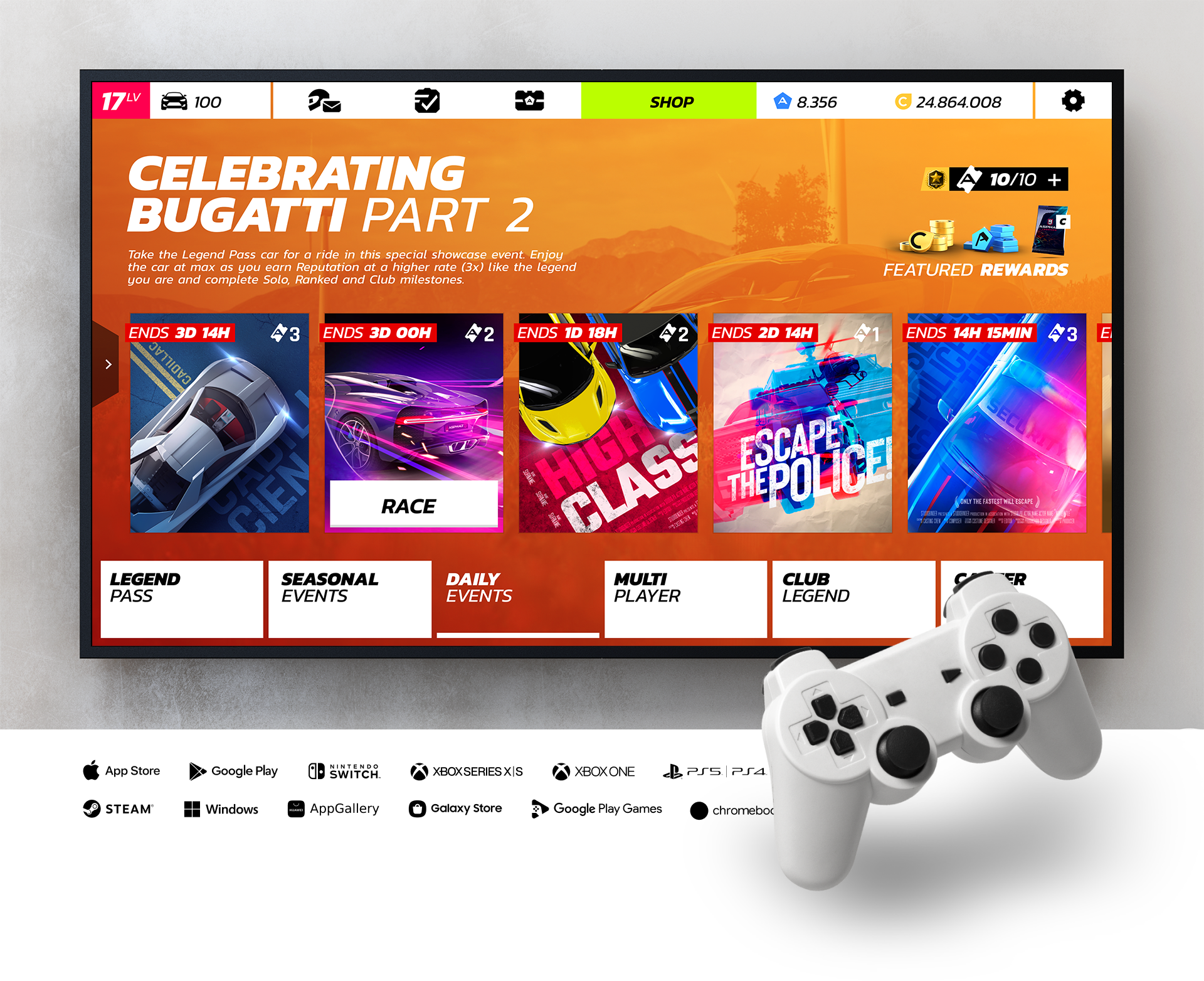 Asphalt Unite Console screens 1 4